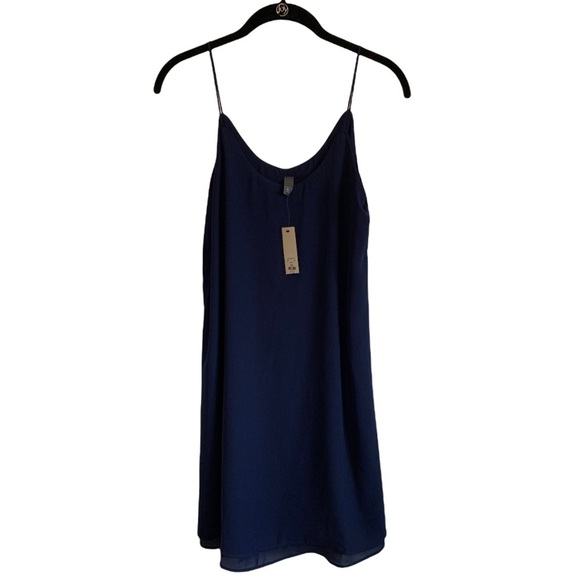 NWT Francesca’s Navy blue sheer like strap dress - Picture 1 of 9